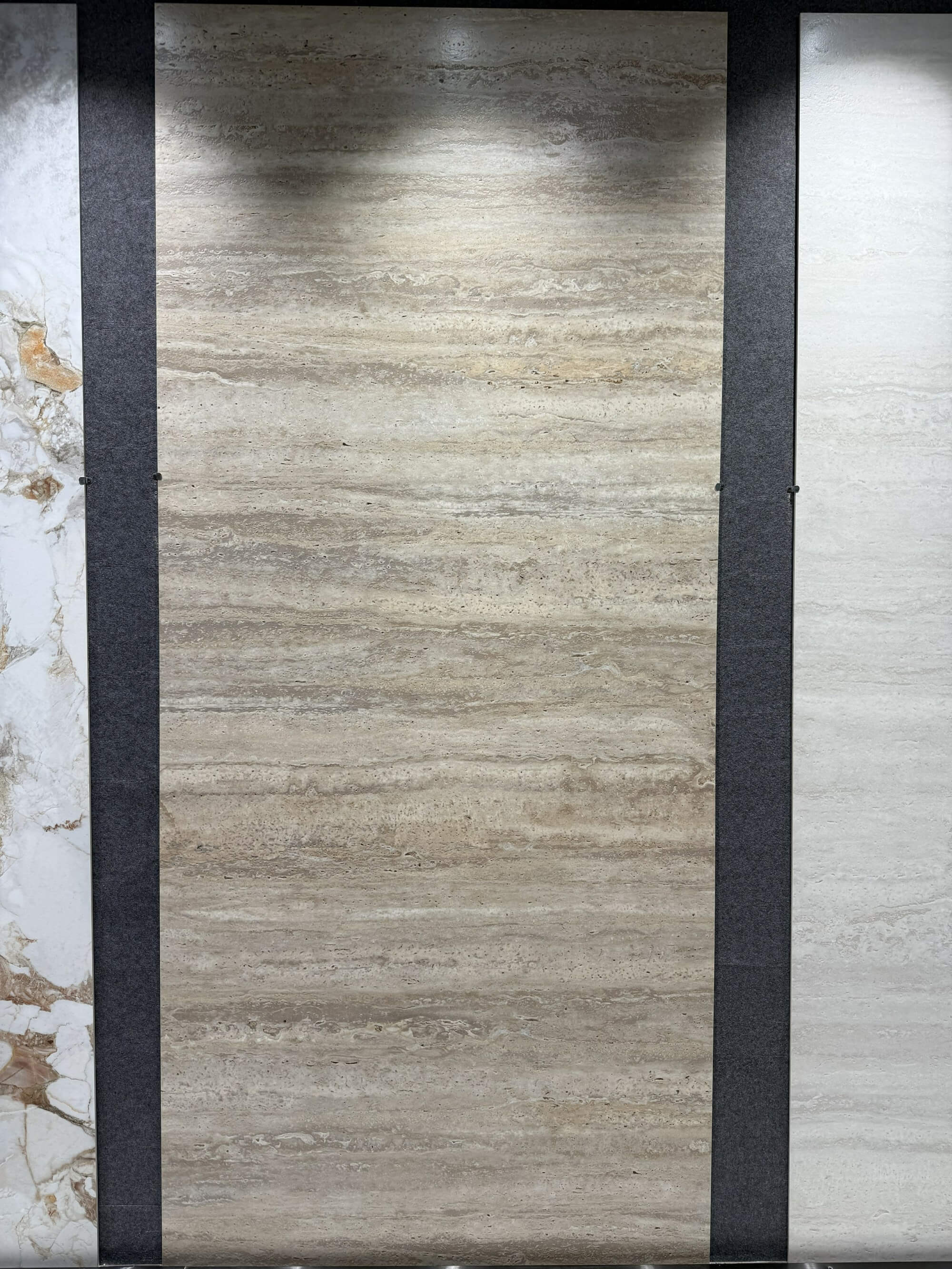 Y27M1245-MG09B HORIZONTAL TRAVERTINE BEIGE Ceramic Slab | Size 1200×2700×9mm