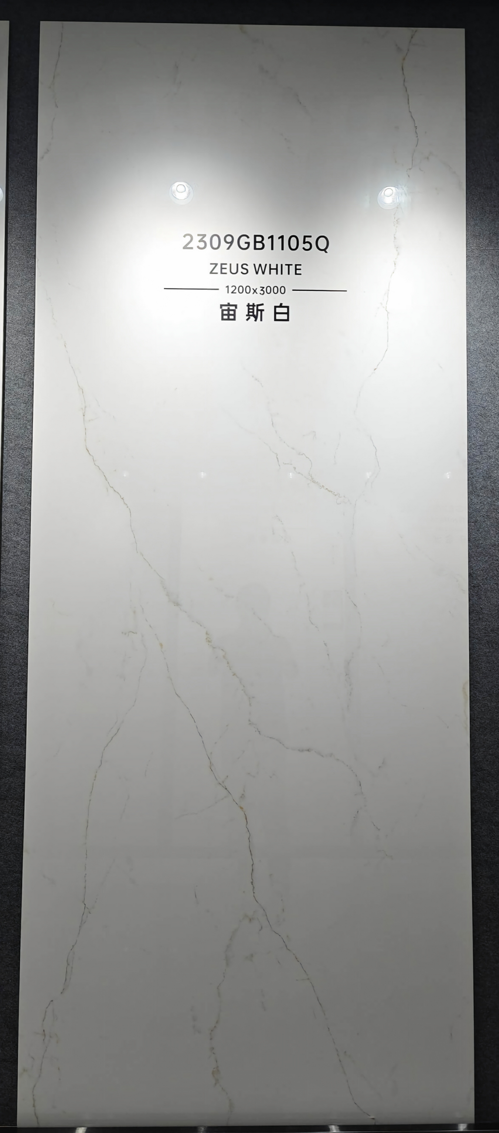 2309GB1105Q-ABC Premium Zeus White Sintered Stone Slab | 1200×3000mm 9mm