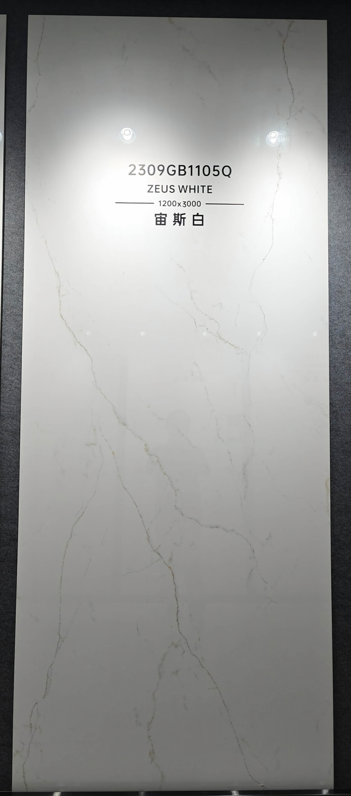 2309GB1105Q-ABC Premium Zeus White Sintered Stone Slab | 1200×3000mm 9mm