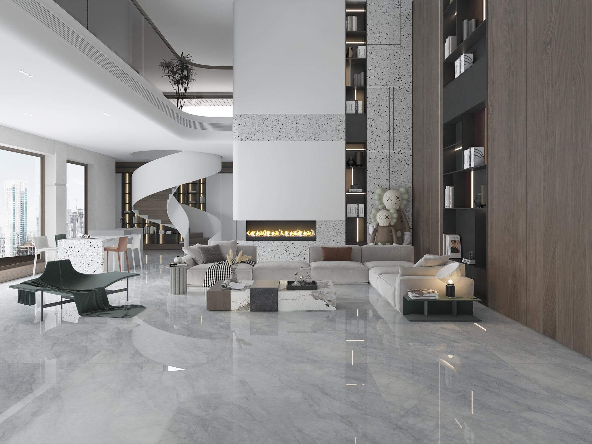 WXMY12L1815-QP09XB MIRA GREY Ceramic Floor Tile-Size 1200×1200×9mm