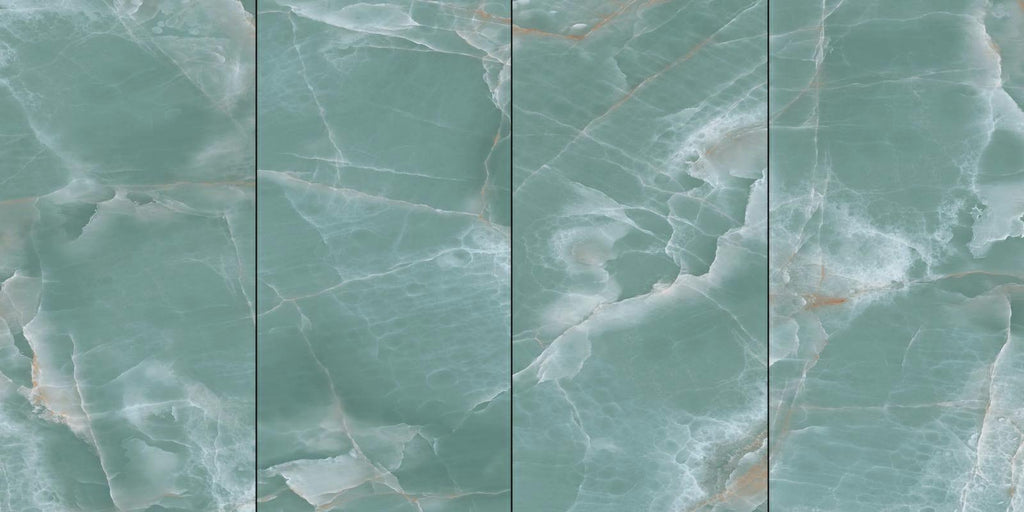 2409L7009Q CLOUD BROCADE BLUE JADE Sintered Stone Slab - 1200×2400×9mm High Gloss Finish