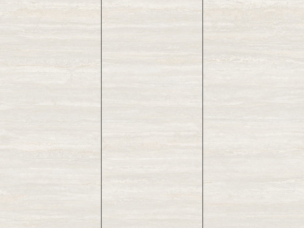 Y27M1424-MG09XB Horizontal Grain Travertine Cream White Sintered Stone Slab | 1200×2700mm 9mm