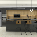 Denco-10 Tailored Contemporary Black Kitchen Cabinet Set – Customizable Size & Layout for Open-Plan Homes