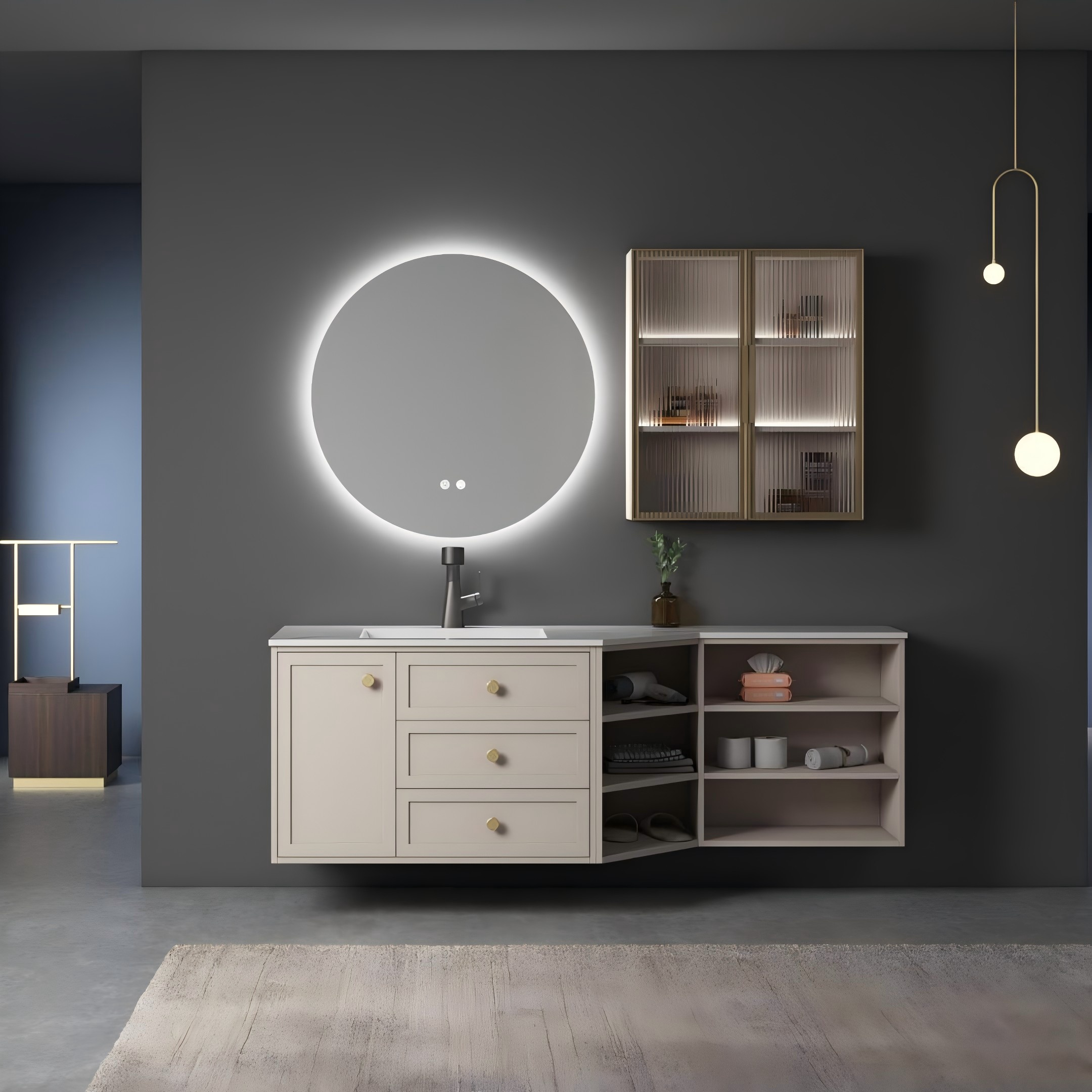 D5012 Wall Mounted Plywood Bathroom Cabinet