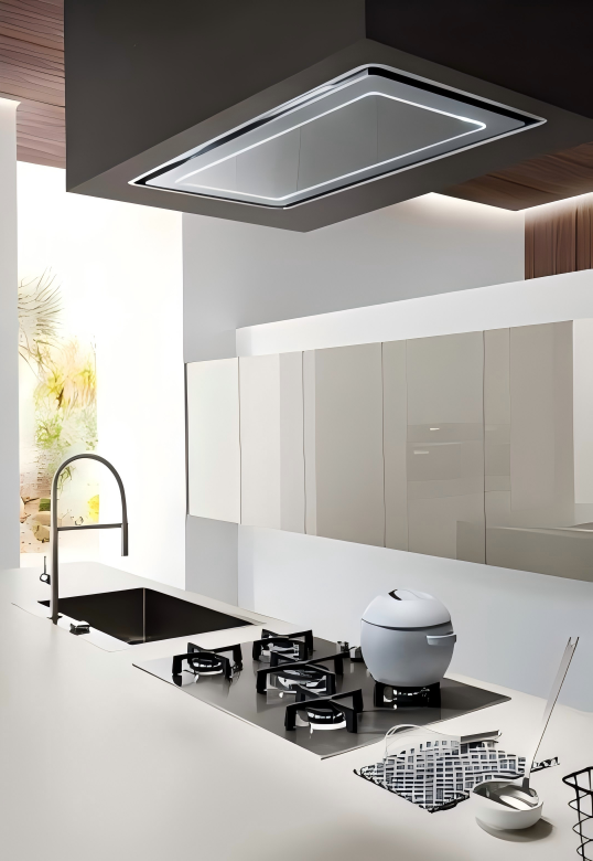 Denco1 Modern Minimalist Handleless Kitchen Cabinet Set with Smart Storage & Island Design