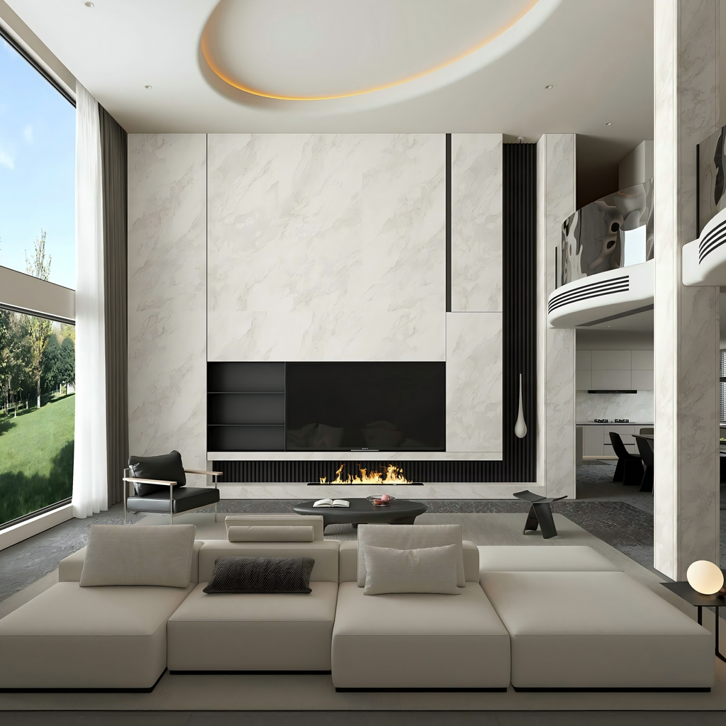 Y27M1247-MG09XB Hollande White Ceramic Slab | 1200×2700mm 9mm