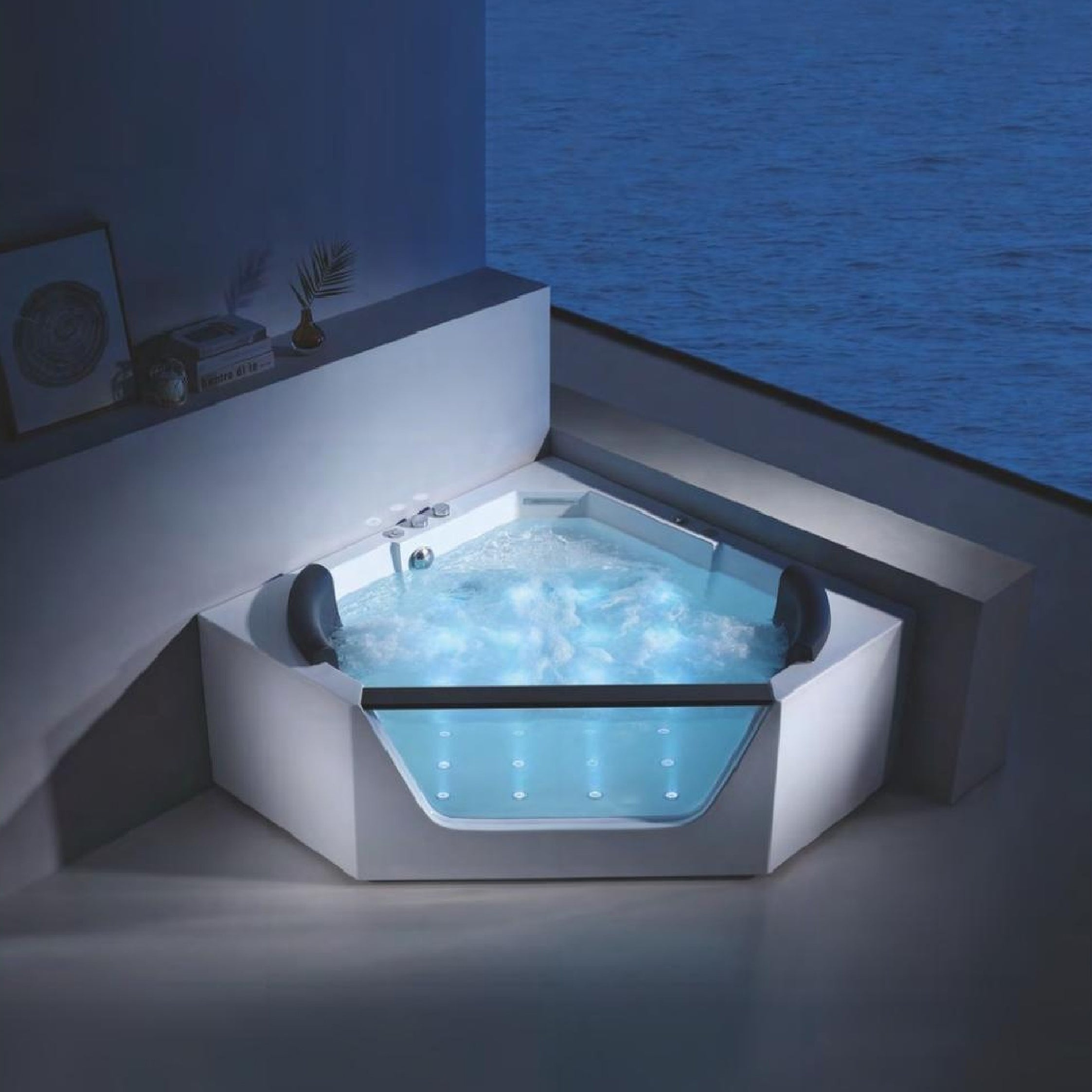 EM-225B Freestanding Constant Temperature Heating Indoor Massage Whirlpool Bathtub