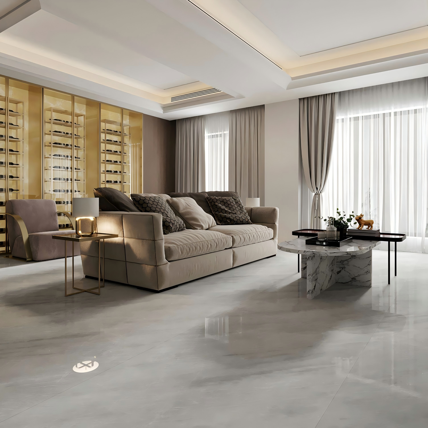 2409L1030Q KARI ICE JADE Sintered Stone Slab - 1200×2400×9mm High Gloss Finish
