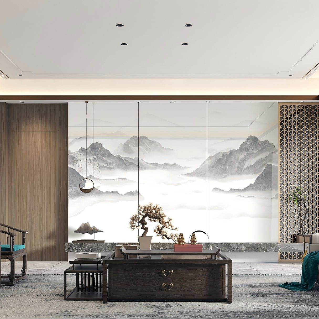 24M383A.B.C-QP09ZB SEA OF CLOUDS Ceramic Floor Tile-Size 1200×2400×9mm