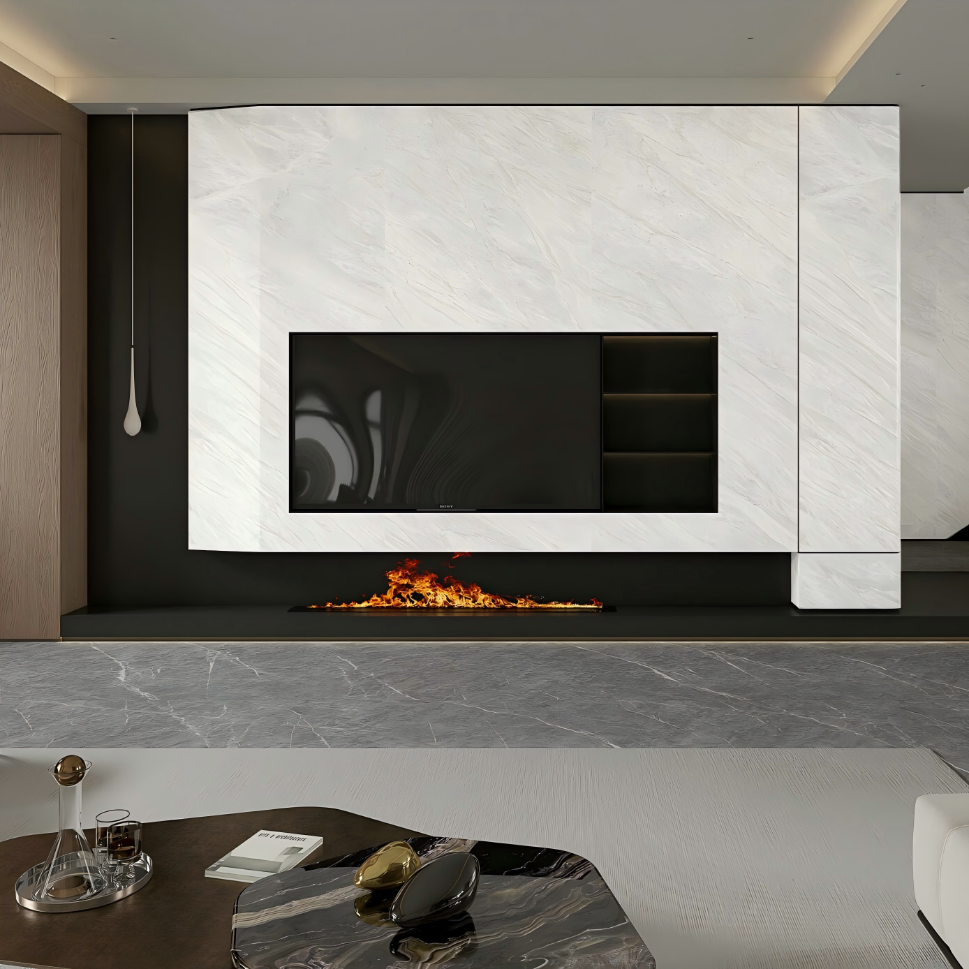 Y27M1256-MG09XB Yunyi White Sintered Stone Slab | 1200×2700mm 9mm