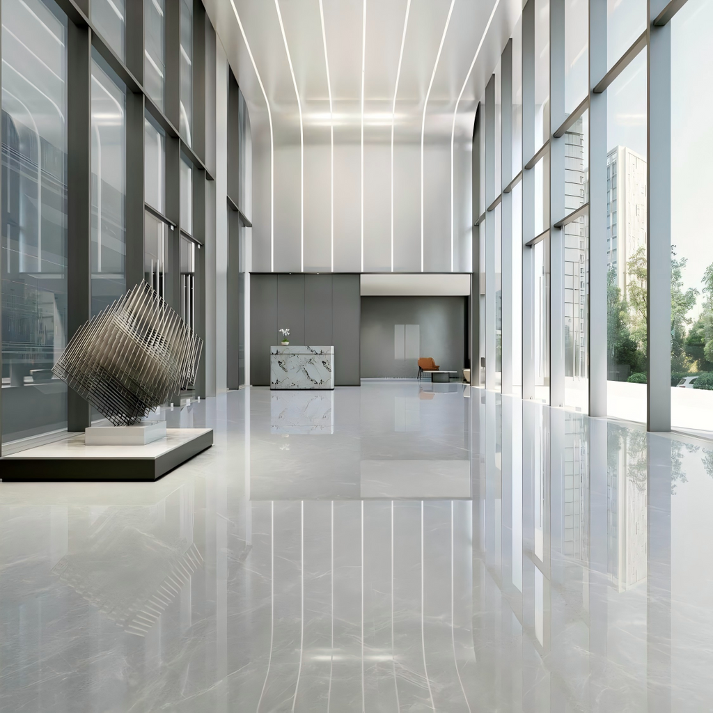 SJ1309GB146Q Yundora Grey Sintered Stone Slab | 1000×3000mm 9mm High-white Glossy Surface