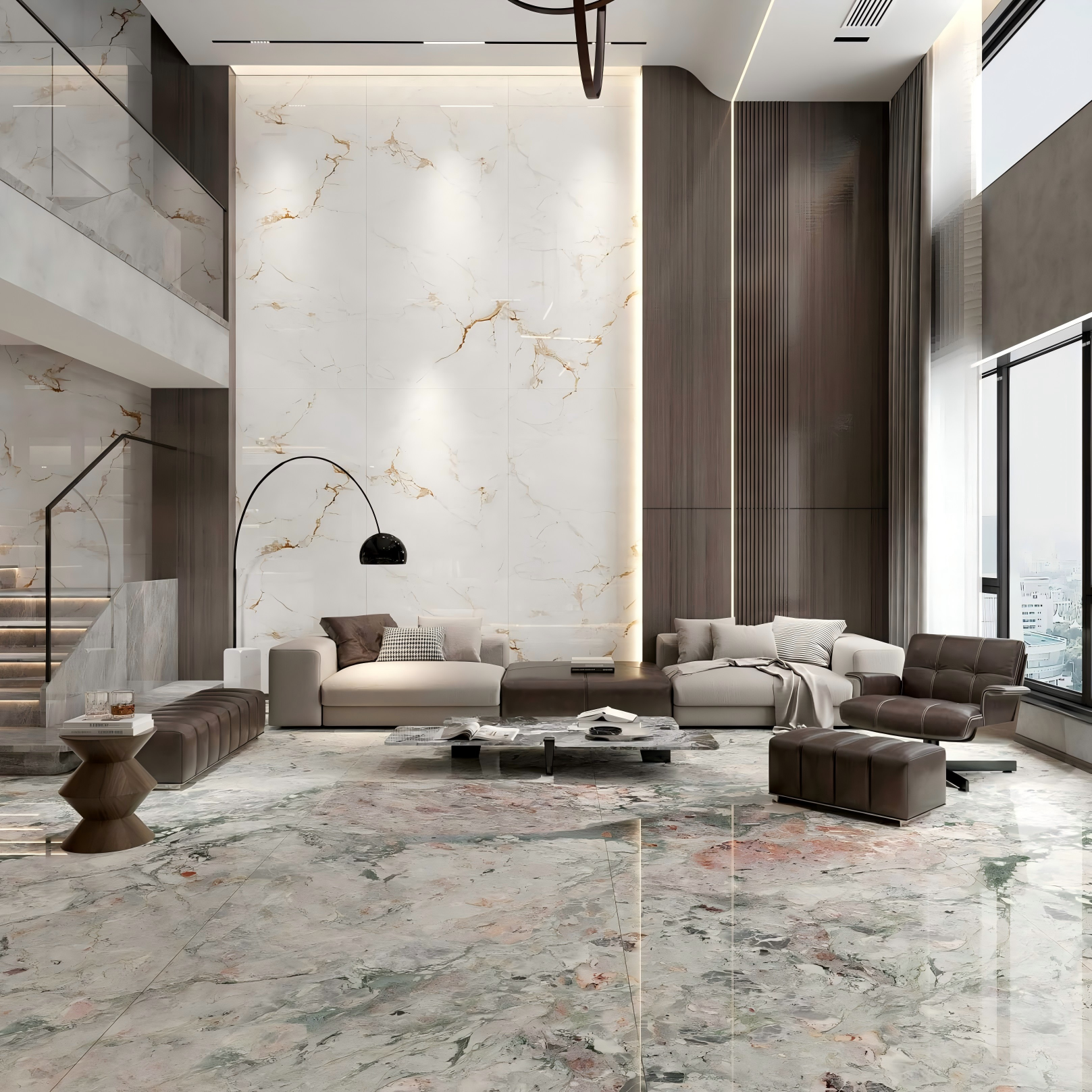 2309GB1068Q‑ABC Premium Four‑Season Pink‑Green Sintered Stone Slab | 1200×3000mm 9mm