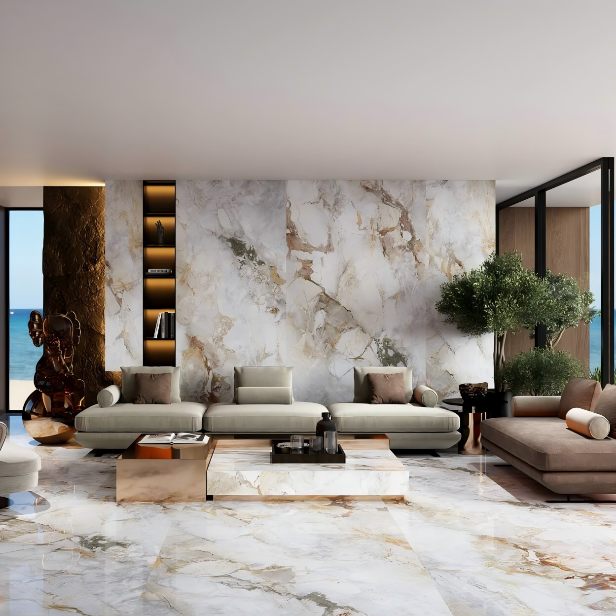 2309GB1102Q Premium Royal Luxury Sintered Stone Slab | 1200×3000mm 9mm