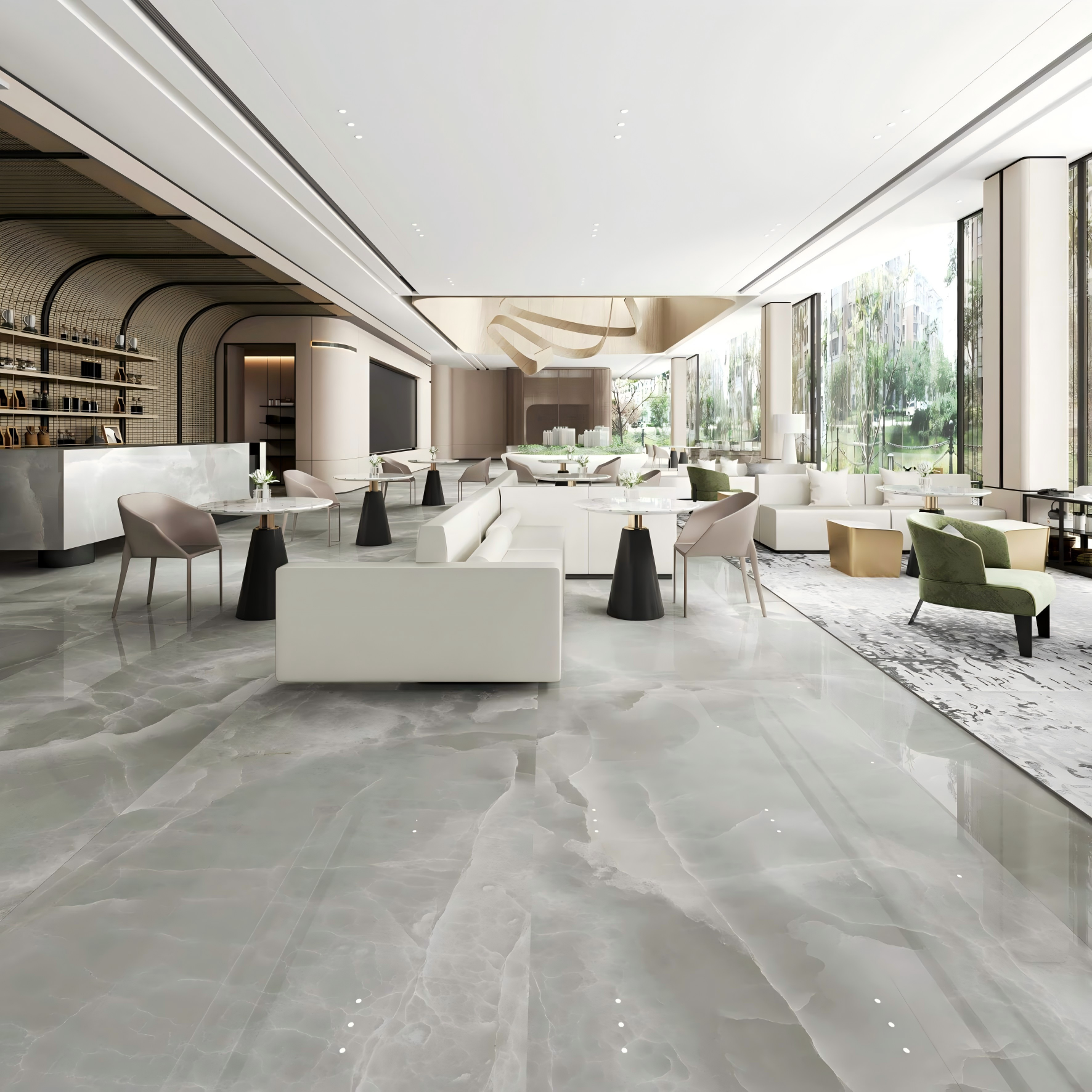 2309GB212Q Gray Jade Sintered Stone Slab | 1200×3000mm 9mm