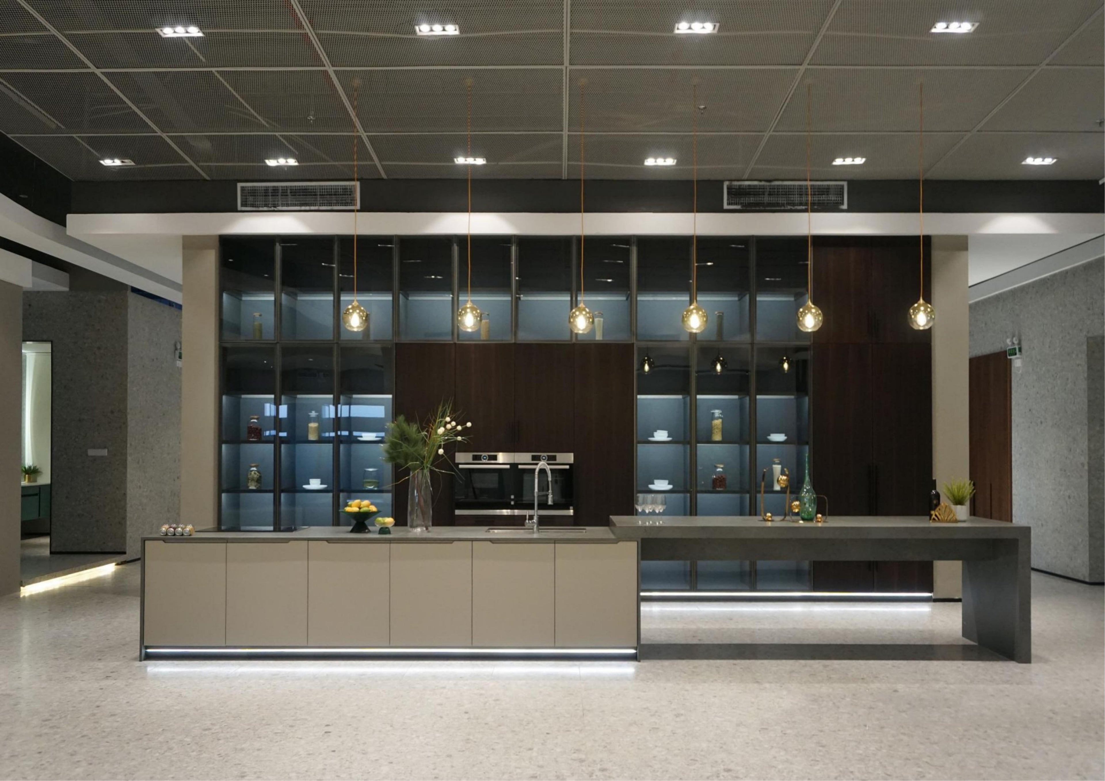 BD2020K11 Quartz Stone Countertop Skin-like Lacquer Finish Door Panel Kitchen Cabinet