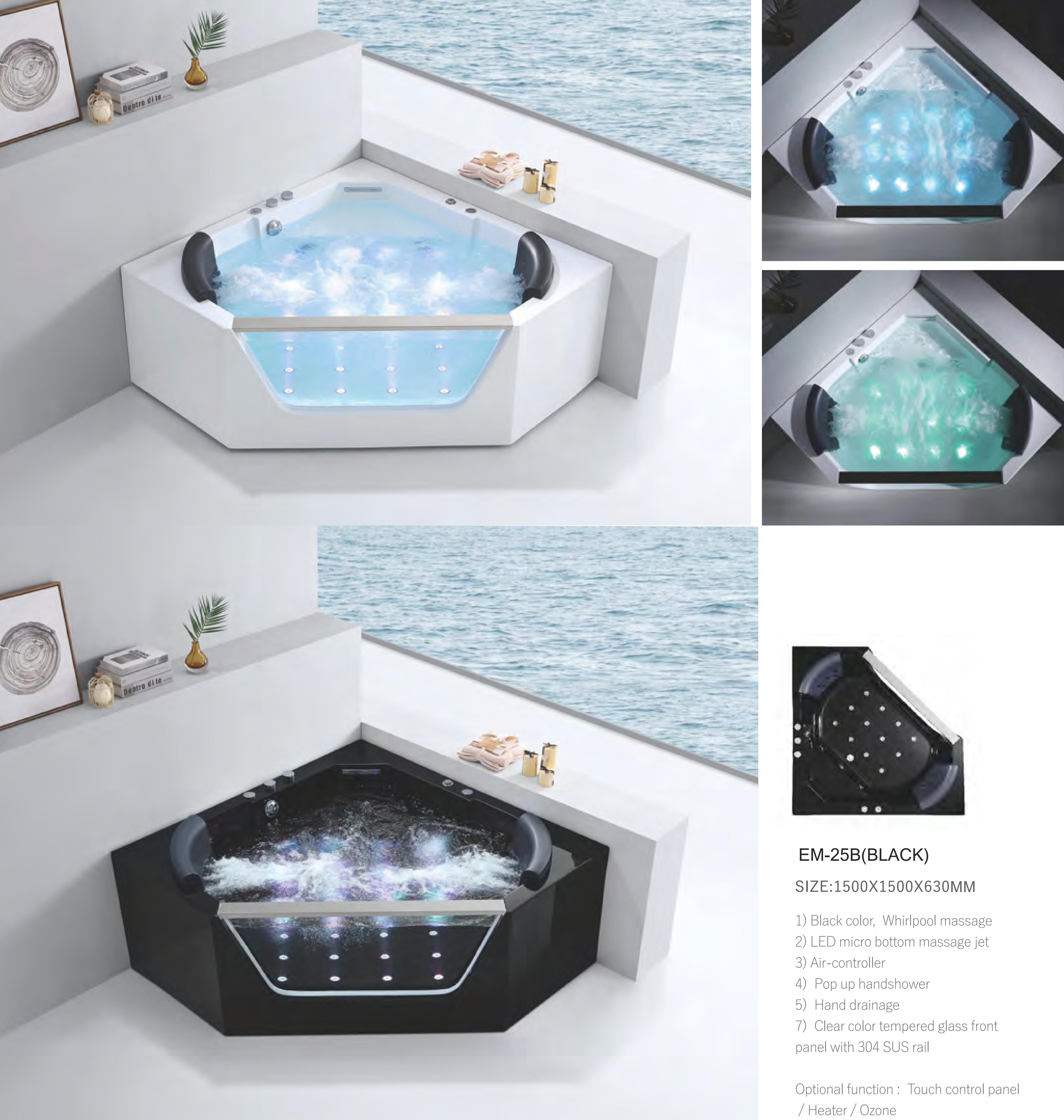 EM-225B Freestanding Constant Temperature Heating Indoor Massage Whirlpool Bathtub