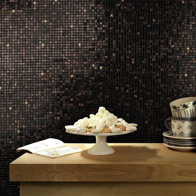 MS1120 Black and Gold Minimalist Luxury Style Metal Mosaic-Size300×300mm