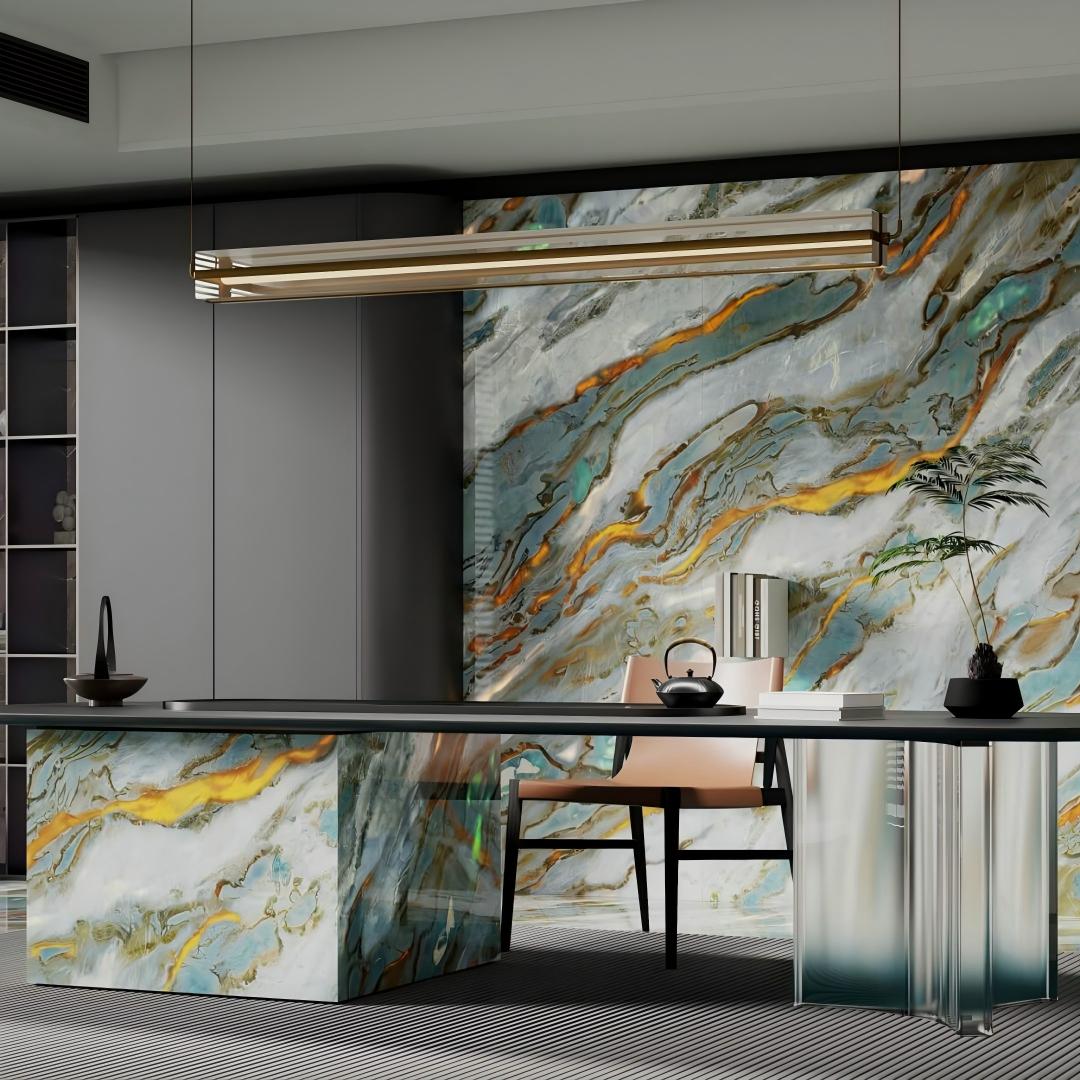 2409L5030DS-ABC  Premium Luxury Style-Size 1200×2400×9mm-Maldives Blue