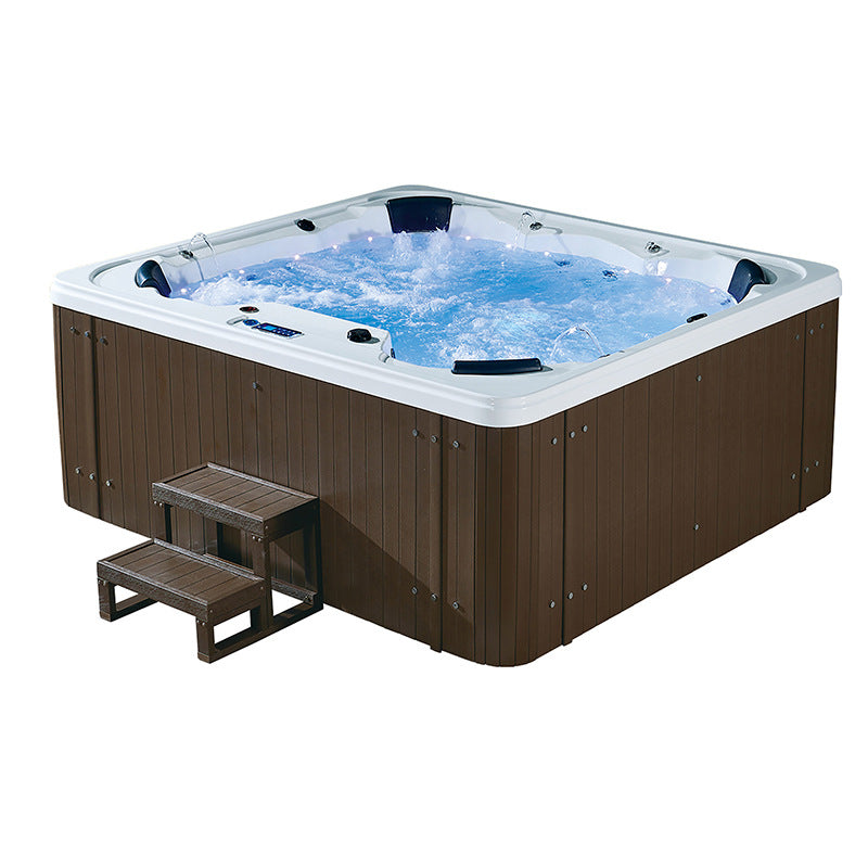BA-6190 7-Person Luxury Outdoor Hot Tub Spa | Hydrotherapy Jets, LED Lights & Stereo System