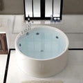 EM-283 Premium 1500mm Round Freestanding Massage Bathtub with LED Spa