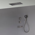 92013GM Gun Metal Concealed Rain Shower System - Luxury Ceiling Mounted Shower Set with Handheld Spray