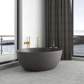 Luxury 1700mm Matte Round Freestanding Bathtub, Stone-Effect, Modern Design 