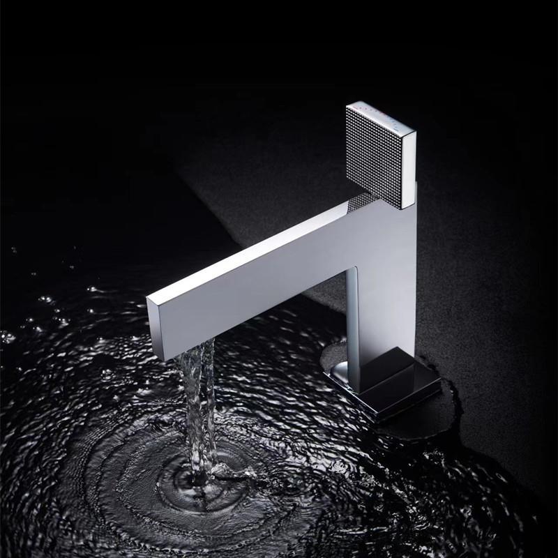 80317BG Brushed Gold Modern Geometric Single Lever Bathroom Basin Mixer Tap - Luxury Solid Brass Sink Faucet
