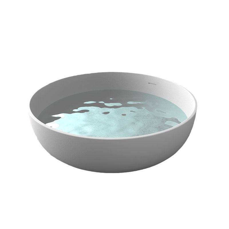 Modern Round Freestanding Ceramic Bathtub | Deep Soaking, Matte White Finish, Eco-Friendly for Hotel & Home 