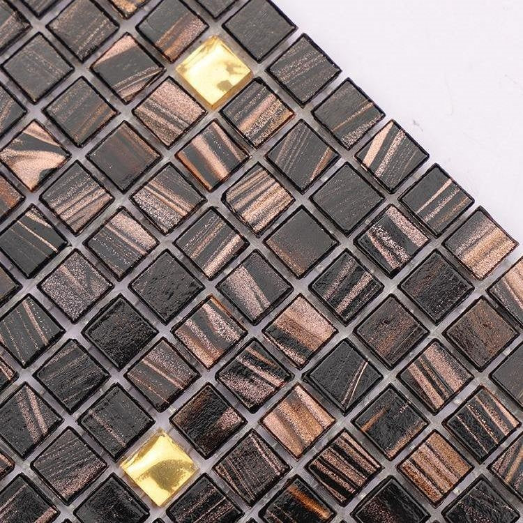MS1120 Black and Gold Minimalist Luxury Style Metal Mosaic-Size300×300mm