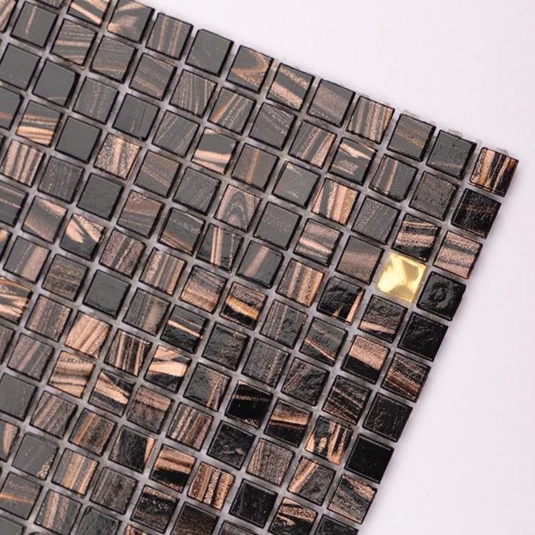 MS1120 Black and Gold Minimalist Luxury Style Metal Mosaic-Size300×300mm
