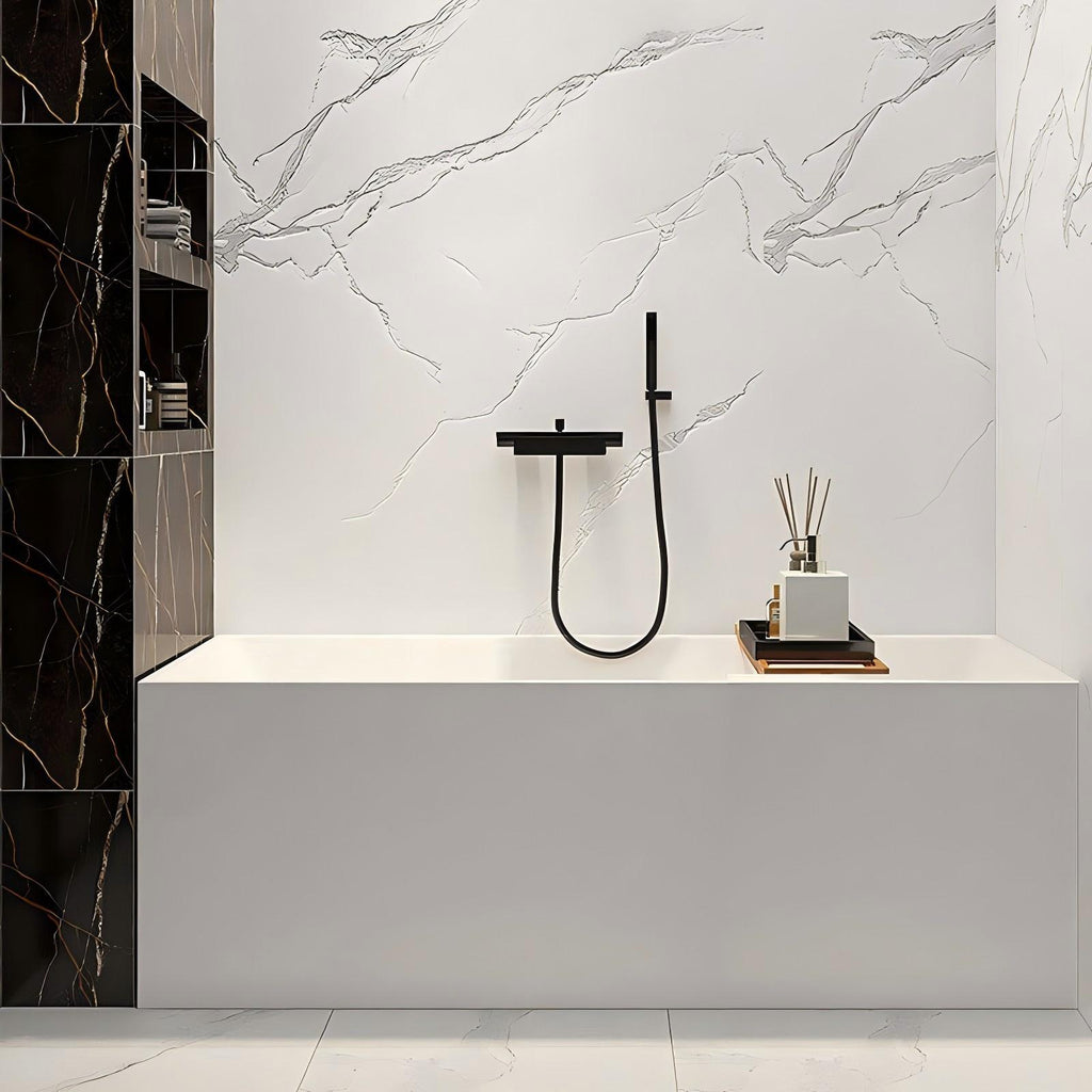 1.7m Modern Rectangular Freestanding Acrylic Bathtub | Deep Soaking, Matte White Finish, Eco-Friendly