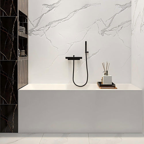 1.7m Modern Rectangular Freestanding Acrylic Bathtub | Deep Soaking, Matte White Finish, Eco-Friendly