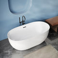 Modern Oval Freestanding Acrylic Bathtub | Deep Soaking, Eco-Friendly, Matte White
