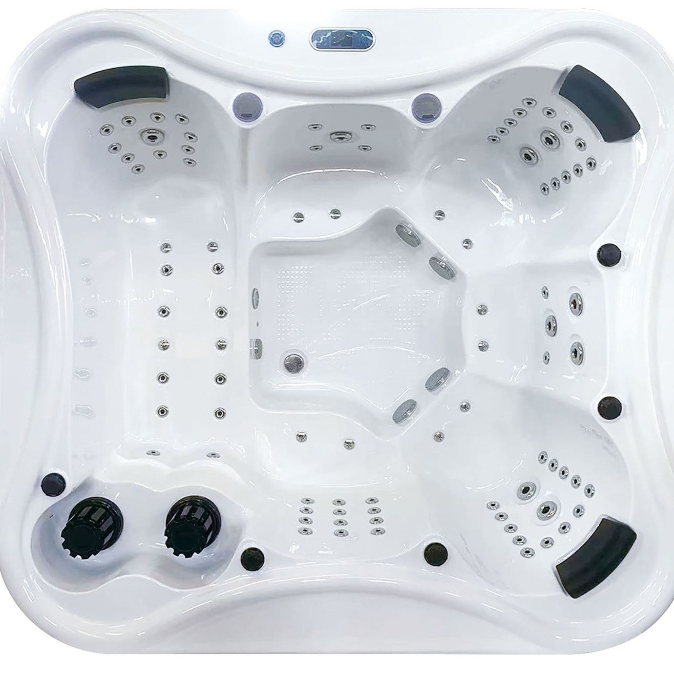 BA-6120 4-Person Luxury Outdoor Hot Tub Spa with LED Lights, FM/MP3 & Ozone Sanitization