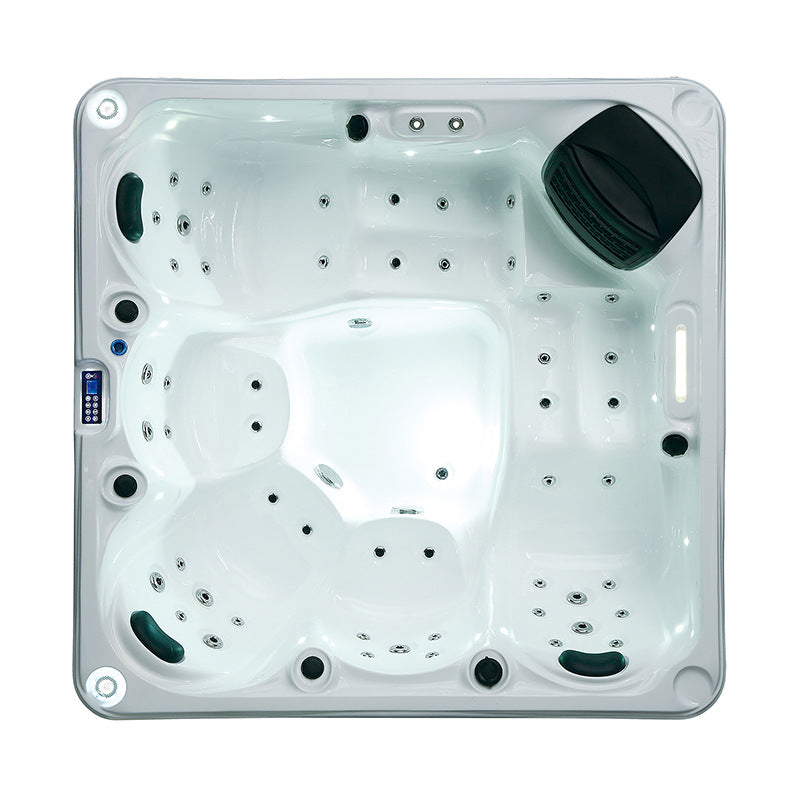 BA-6240 7-Person Luxury Outdoor Hot Tub Spa with Hydrotherapy Jets, LED Lights & Stereo