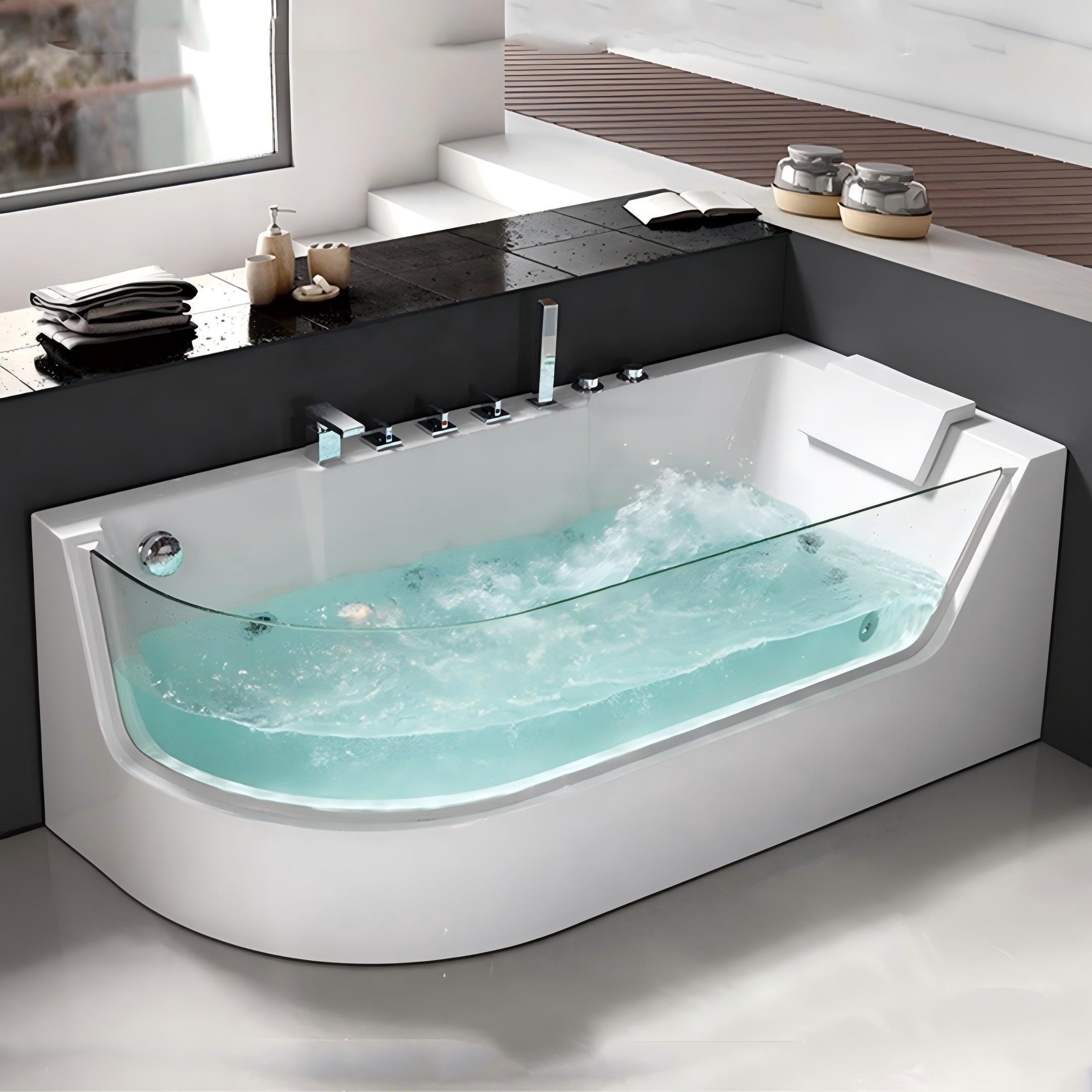 EM-254.L/R Whirlpool Bathtub – Modern Corner Hydro Massage Tub
