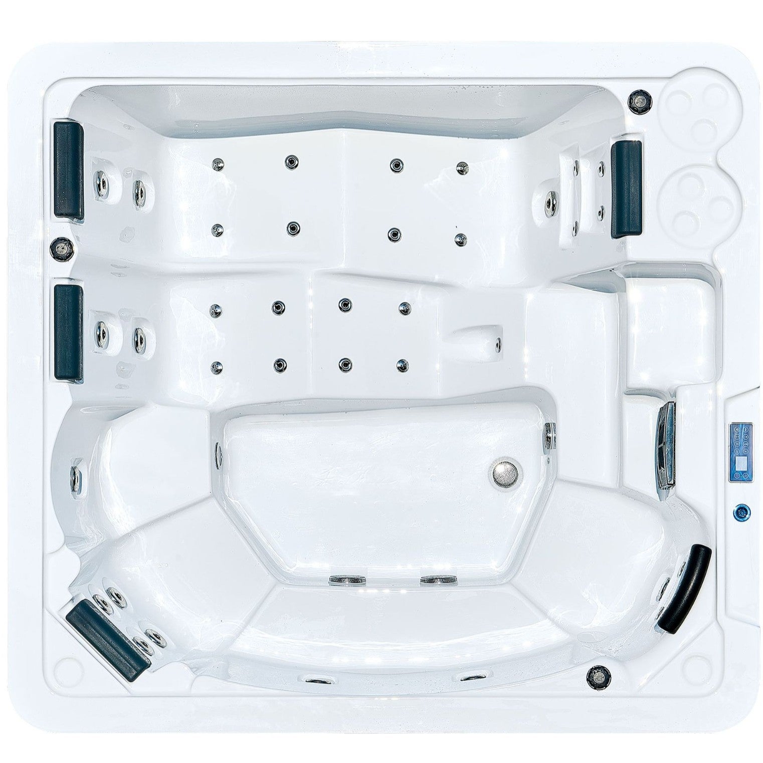 BA-6130 4-Person Outdoor Hot Tub Spa with LED Lights, Stereo & FM/MP3 Player