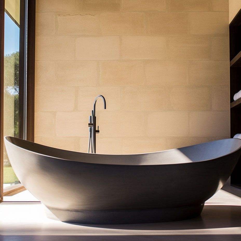 BT-013 Freestanding Boat-Shaped Acrylic Bathtub - Modern Soaking Tub