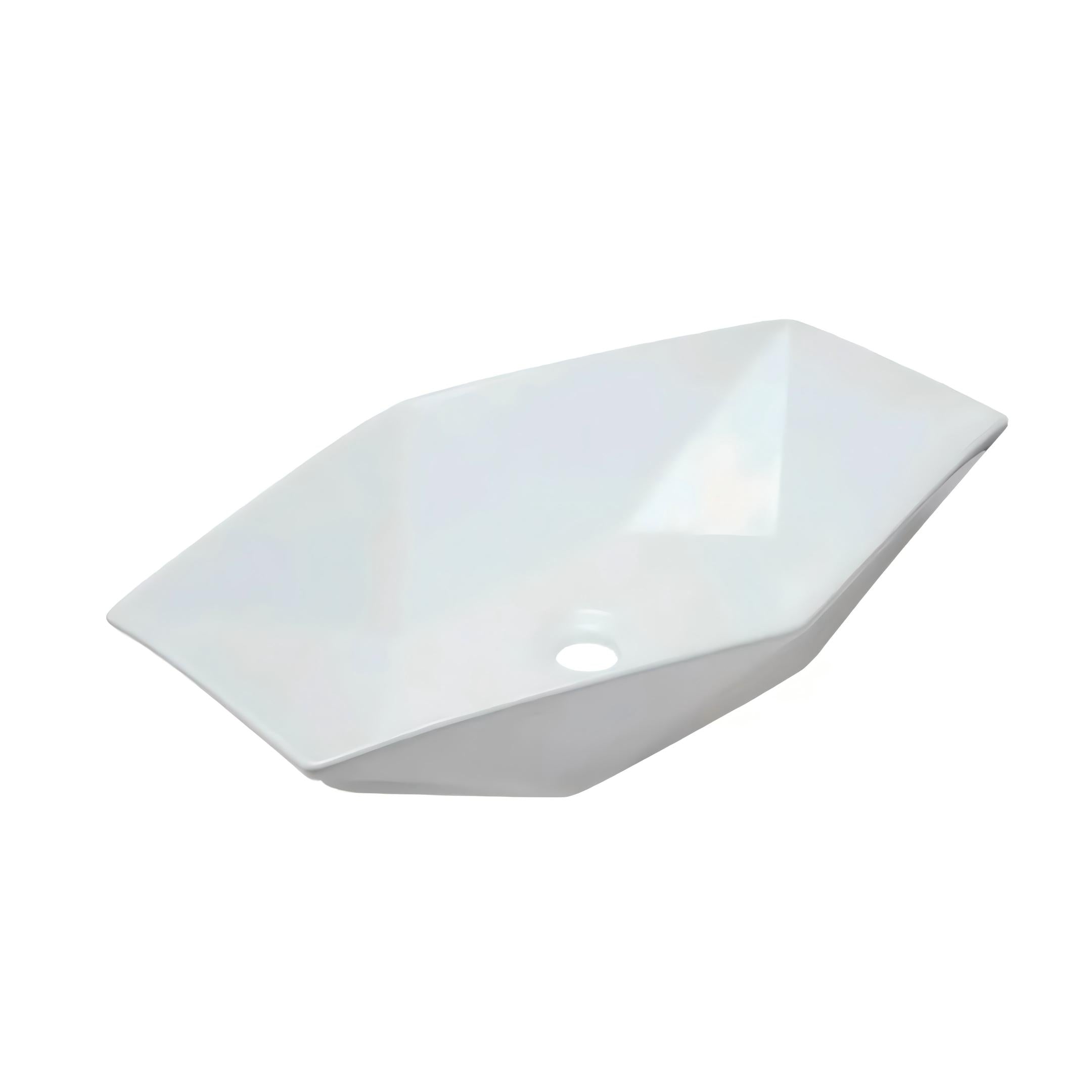 9400C/D Size-570×360×140mm Geometric Diamond Vessel Sink-White