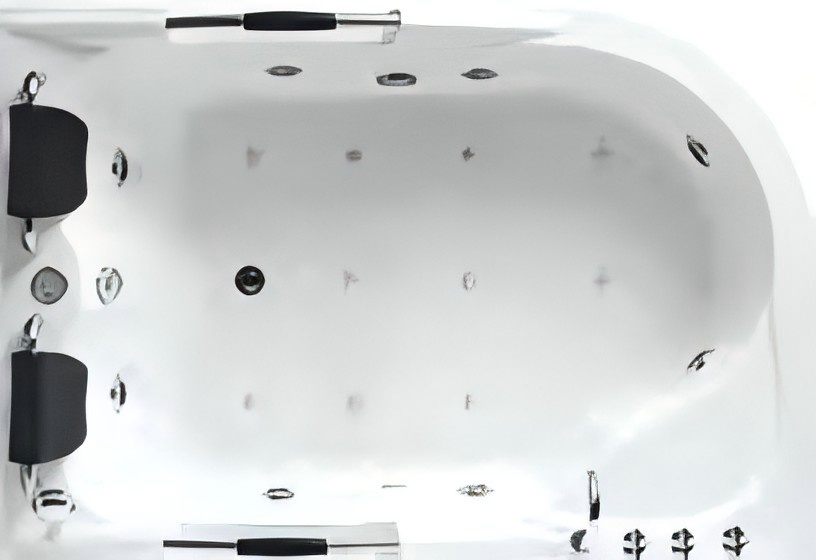 EM-207 Corner Whirlpool Bathtub - 2-Person Hydro Massage Tub