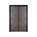 GH-9011 Jade Silk Gold Double Entry Door | 4cm Tree-Ring Embossed Luxury Front Door