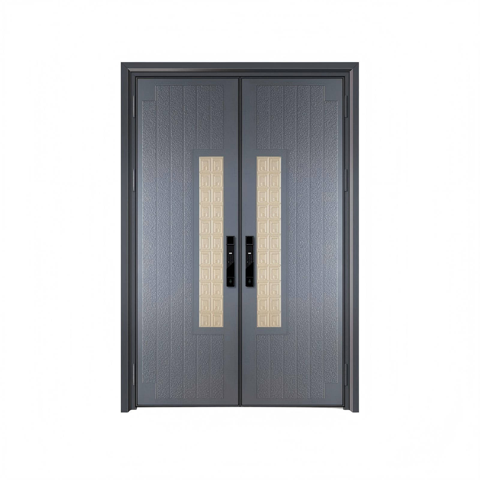 GH-9030 Cardea Gray & Champagne Silver Double Entry Door