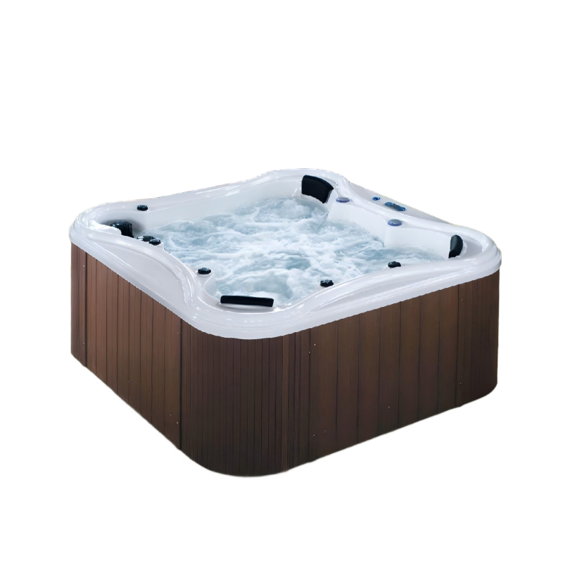 BA-6120 4-Person Luxury Outdoor Hot Tub Spa with LED Lights, FM/MP3 & Ozone Sanitization