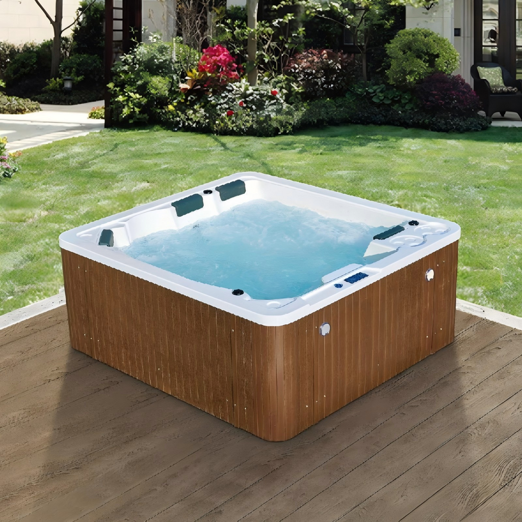 BA-6130 4-Person Outdoor Hot Tub Spa with LED Lights, Stereo & FM/MP3 Player