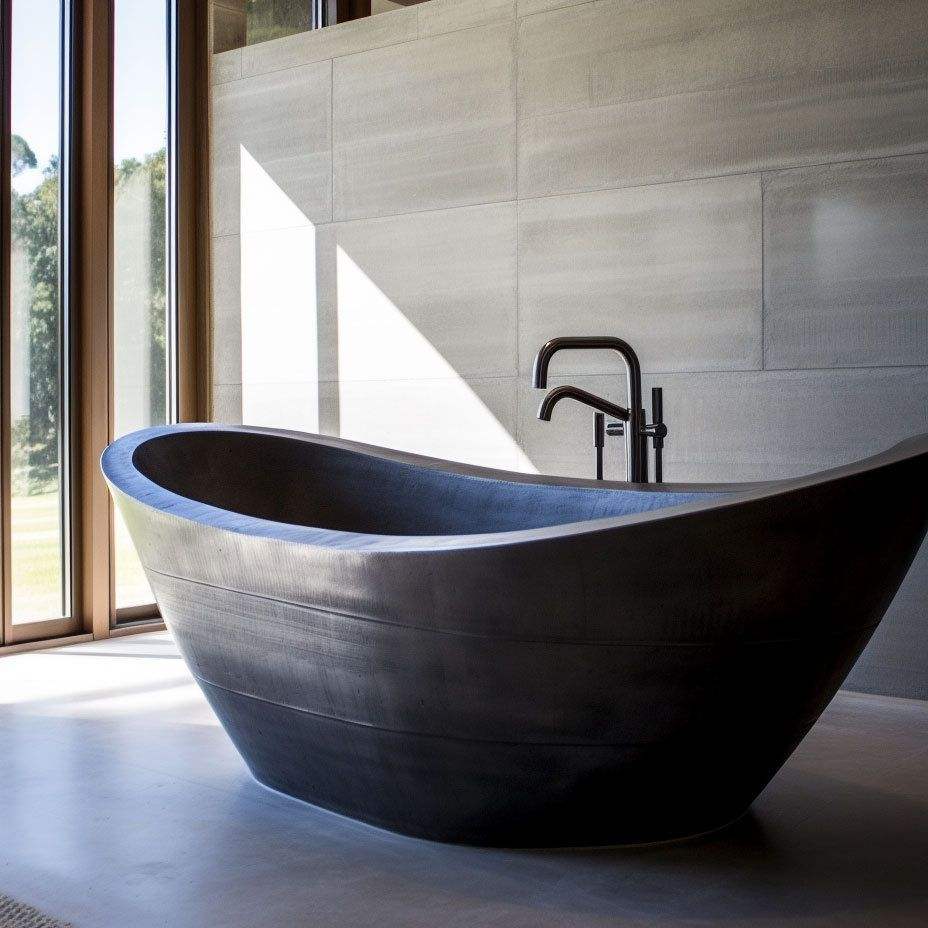 BT-013 Freestanding Boat-Shaped Acrylic Bathtub - Modern Soaking Tub