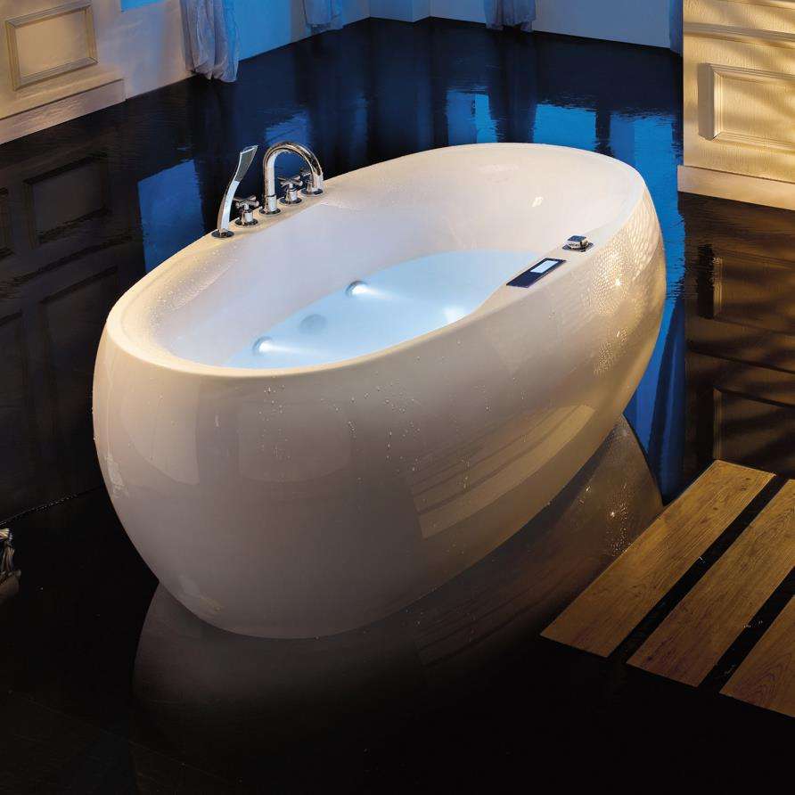 Luxury 1.6m Freestanding Acrylic Massage Tub | Spa-Inspired Hydrotherapy, Matte White Finish