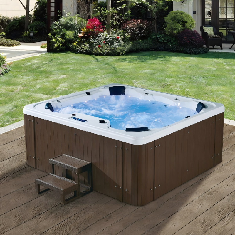 BA-6190 7-Person Luxury Outdoor Hot Tub Spa | Hydrotherapy Jets, LED Lights & Stereo System