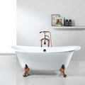 EM-348A-BR Vintage Clawfoot Freestanding Acrylic Bathtub, 1700mm Victorian Style Soaking Tub