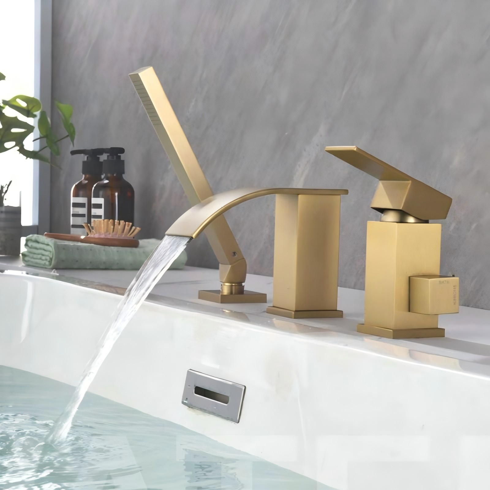Model 04772BG Brushed Gold Separate Bathtub Mixer Tap