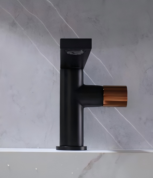 03711RGB Matte Black T-Shape Bathroom Basin Mixer